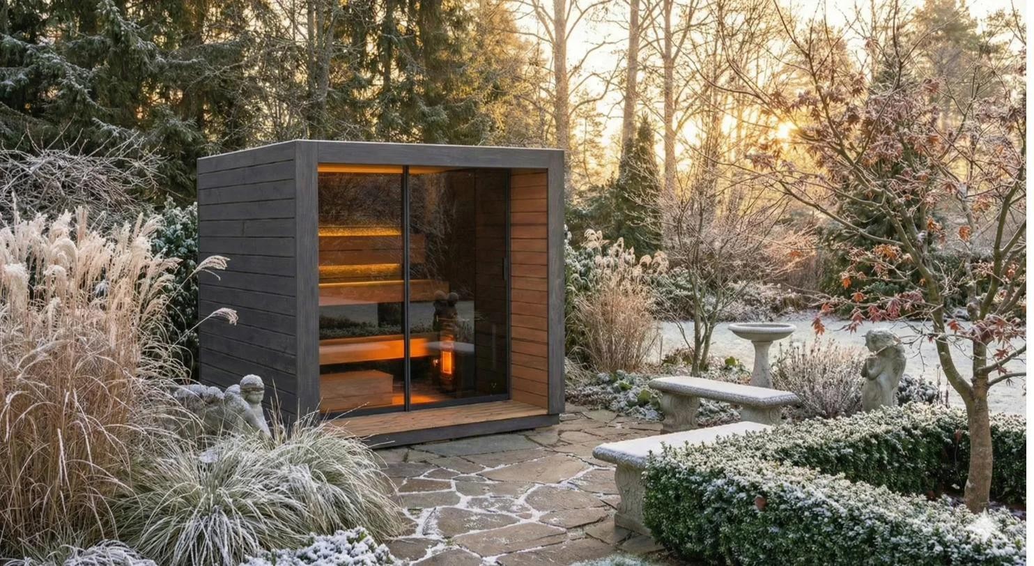 Finnish winter forest sauna